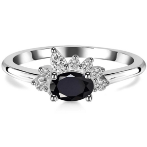 Klenoty Amber Luxusný strieborný prsteň s turmalínom a topazy Ochranca Veľkosť: 55