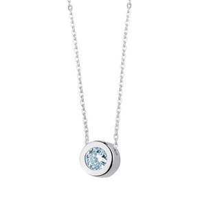 Klenoty Amber Minimalistický strieborný náhrdelník so zirkónom akvamarín