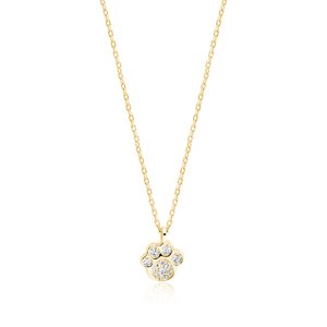 Klenoty Amber Strieborný náhrdelník s labkou - pozlátený