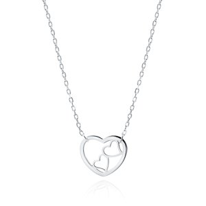 Klenoty Amber Strieborný náhrdelník - trojité srdce