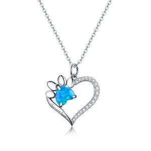 Luxusný náhrdelník srdca s labkou