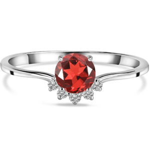 Klenoty Amber Luxusný strieborný prsteň s granátom a topásami Spirit Veľkosť: 52
