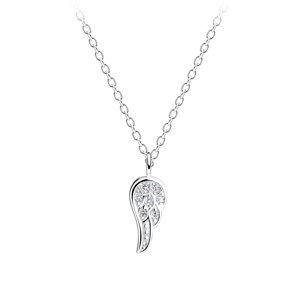 Klenoty Amber Strieborný náhrdelník s miniatúrnym anjelským krídlom