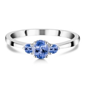 Klenoty Amber Luxusný strieborný prsteň s tanzanitom Forever Veľkosť: 54