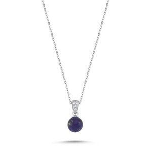 Strieborný náhrdelník s príveskom lapis lazuli
