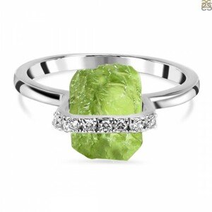 Klenoty Amber Luxusný strieborný prsteň peridot a topaz Natural Veľkosť: 57