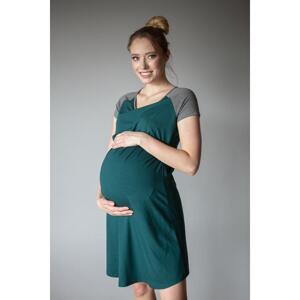 Tehotenská a dojčiaca nočná košeľa zelenej farby v akcii