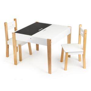 Drevený stôl s úložným priestorom a 2 stoličkami