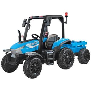 Detský modrý traktor 4x4 s prívesom