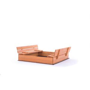Impregnované uzatvárateľné pieskovisko s lavičkami - 120x120 cm