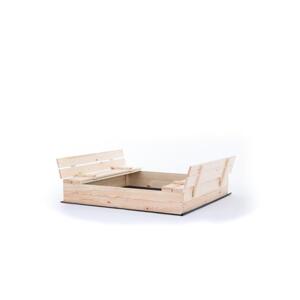 Uzatvárateľné detské pieskovisko s lavičkami - 160x160 cm
