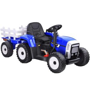 Detský traktor s prívesom v modrej farbe