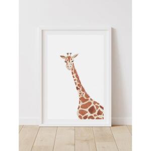 Detský dekoračný plagát so žirafou v akcii