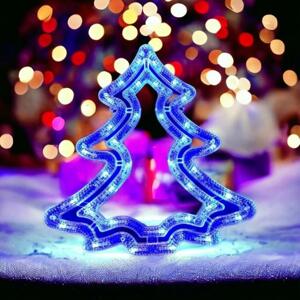 Vianočná modro-biela ozdoba v tvare stromčeka