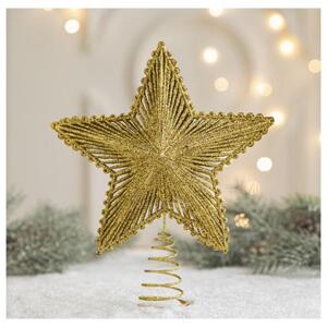 Zlatá hviezda na špičku vianočného stromčeka