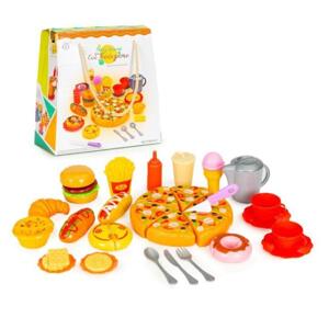 Fast food pizza hranolky hotdog súprava hračiek pre deti so suchým zipsom
