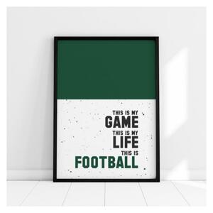 Futbalový plagát s nápisom