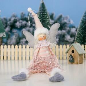 Ružový vianočný anjel s visiacimi nohami