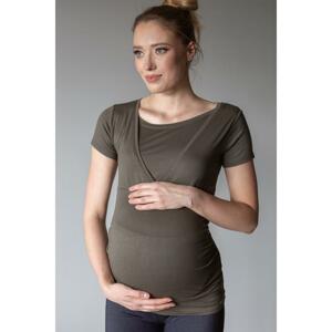 Olivovo zelená blúzka pre tehotné a dojčiace ženy