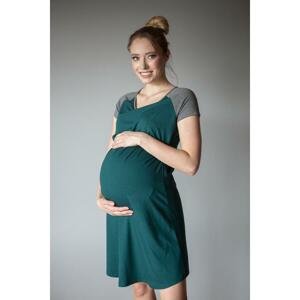 Tehotenská a dojčiaca nočná košeľa zelenej farby