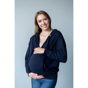 Modrá oversize mikina pre tehotné a dojčiace ženy