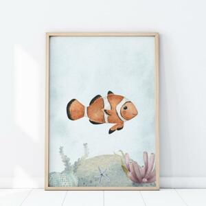 Nástenný detský plagát s obrázkom ryby