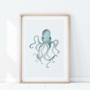 Dekoračný detský plagát s obrázkom chobotnice