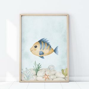 Detský plagát na stenu so žltou rybkou