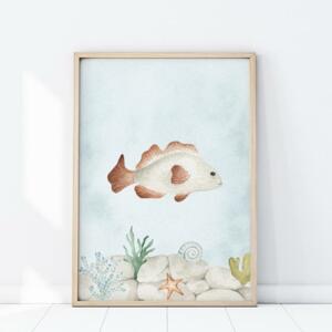 Dekoračný detský plagát s motívom morskej rybky