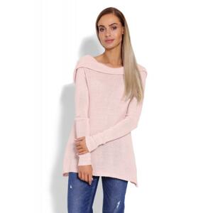 Ružový sveter s kapucňou pre dámy