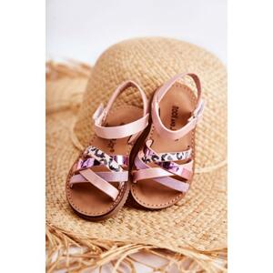 Ružové dievčenské sandále