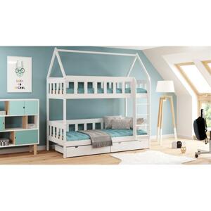 Detská poschodová domčeková posteľ - 200x90 cm