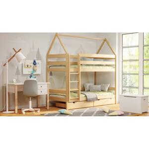 Poschodová domčeková posteľ - 160x80 cm