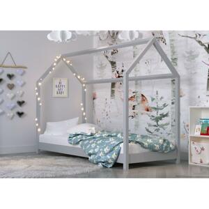 Detská posteľ domček v sivej farbe - Bella