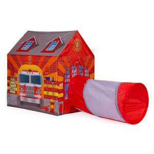 Detský stan s tunelom - hasičský dom