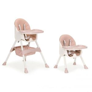 Ružová stolička na kŕmenie 2v1 pre deti
