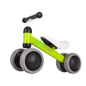 Balančný zelený bicykel pre deti