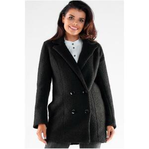 Čierny elegantný dámsky kabát