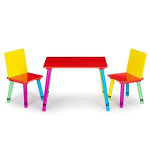 Farebný set stola a 2 stoličiek