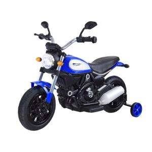 Elektrická detská motorka v modrej farbe