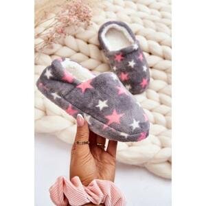 Detské sivé papuče s hviezdami