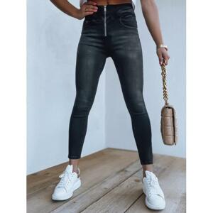 Čierne dámske džínsy s vysokým pásom