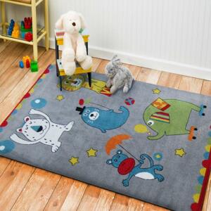 Farebný koberec s motívom Veselé zvieratká