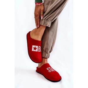 Dámske červené papuče Big Star s potlačou