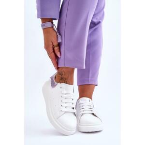 Bielo-fialové nízke tenisky pre dámy