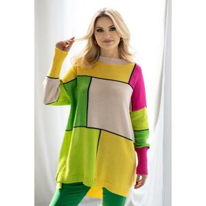 Béžovo-žltý oversize sveter pre dámy