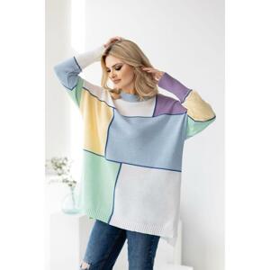 Oversize farebný sveter pre dámy