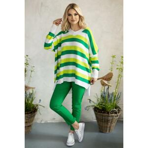 Oversize zelený sveter pre dámy