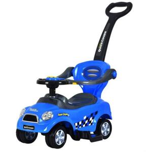 Detské modré autíčko s rúčkou 3v1