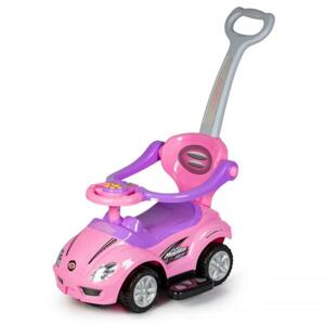 Ružové detské autíčko s rúčkou 3v1